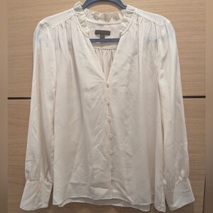 J. Crew Cream Button-Down Blouse Size Medium
